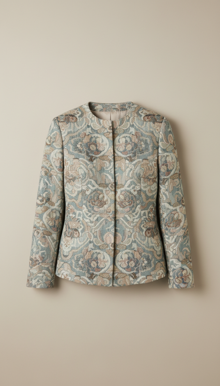 Celadon Blue Jacquard Jacket Women’s
