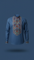 Bosporus Blue Ottoman Embroidered Shirt