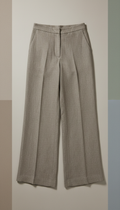 Taupe Linen Wide-Leg Trousers Women’s