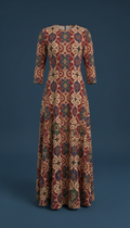 Pomegranate Red Modern Turkish Print Dress