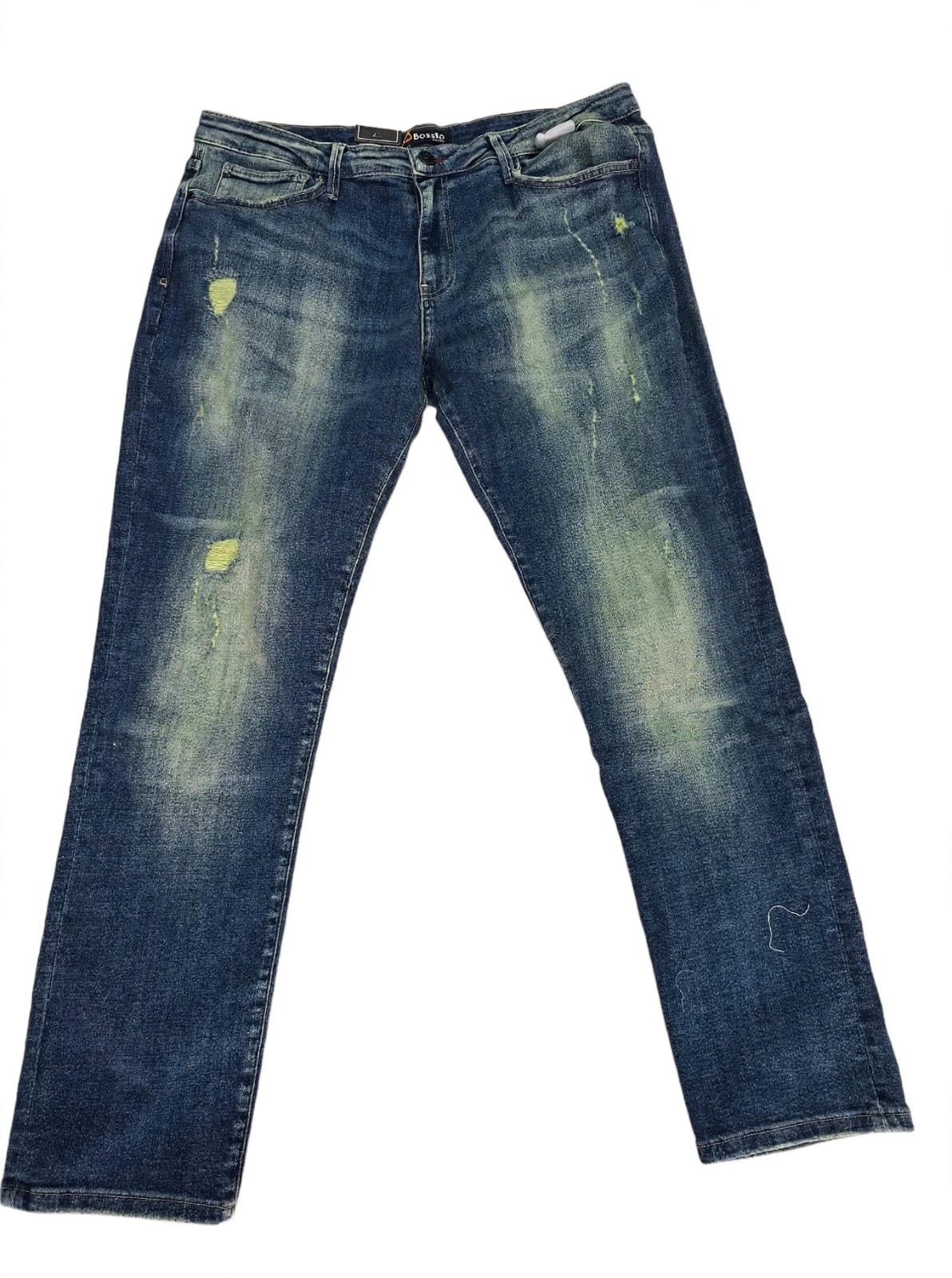 Bargello Distressed Paint Splash Denim