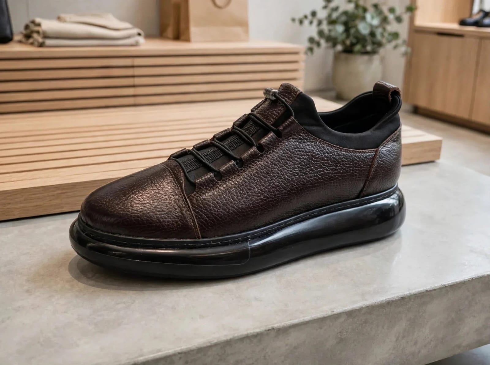 Miwano Leather Comfort Shoe - Dark Brown/Espresso