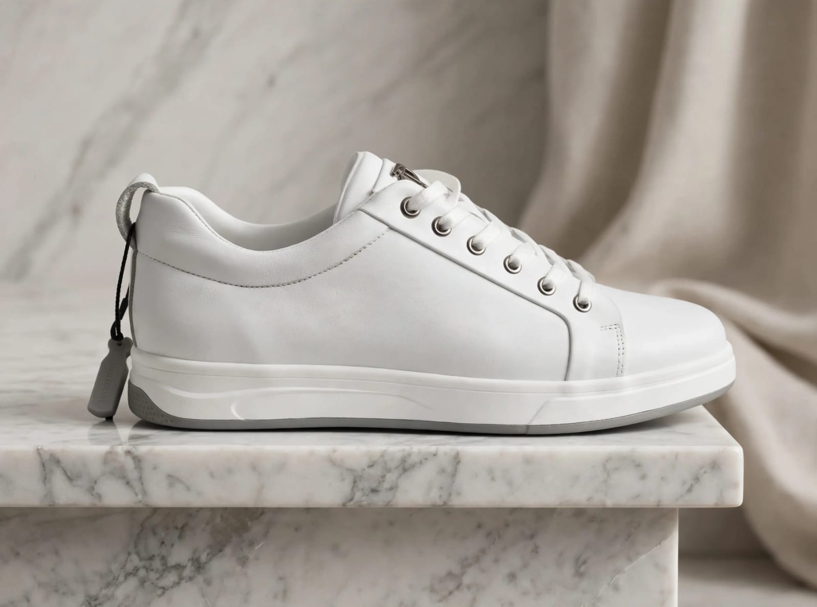 Voyager Luxe- Minimalist White Leather Sneaker