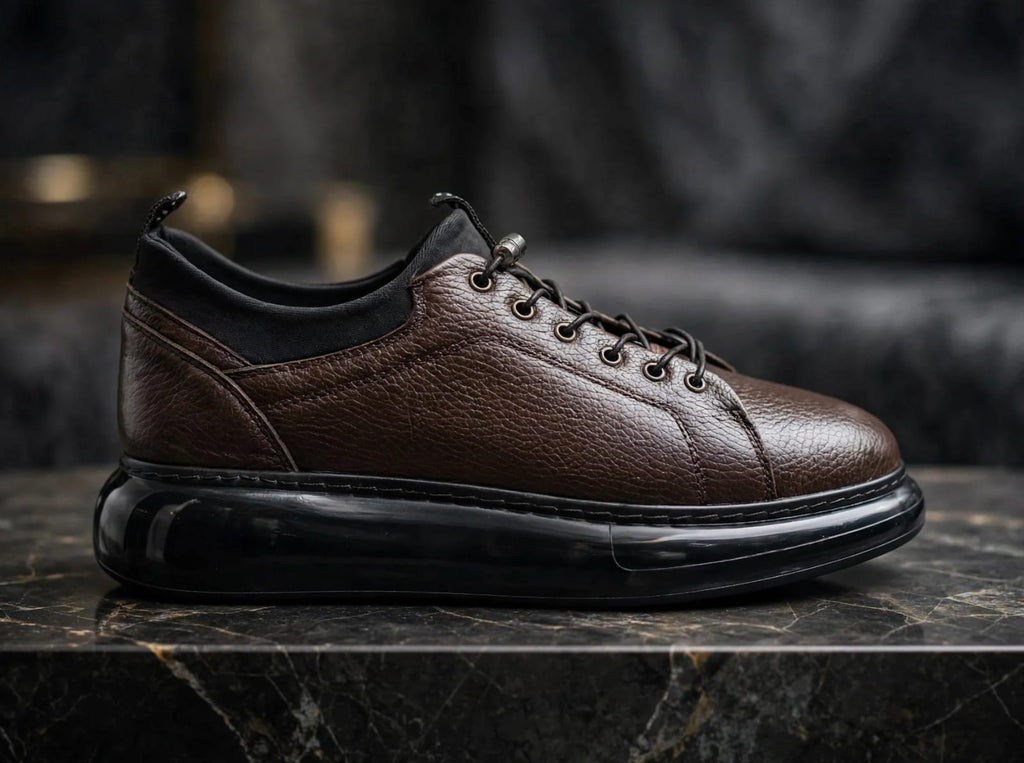 Premium Leather Comfort Sneaker- Dark Brown