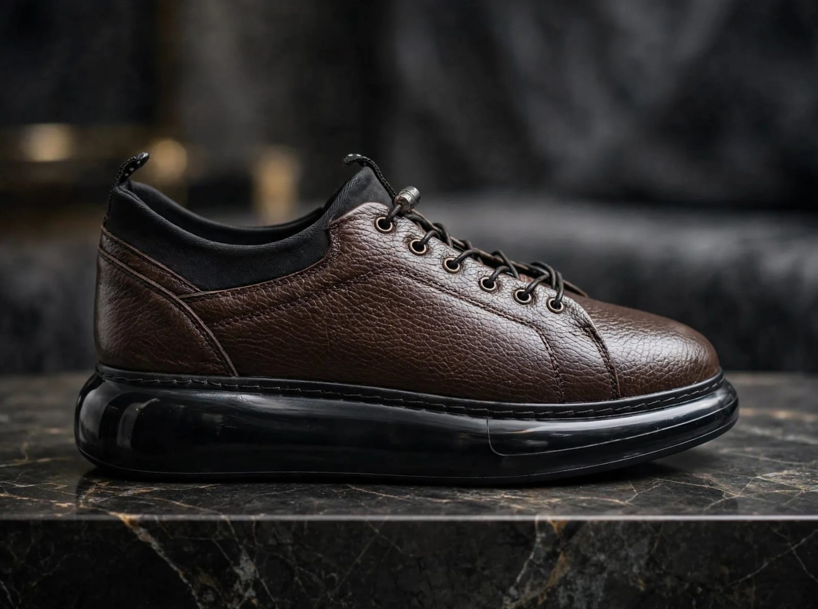 Premium Leather Comfort Sneaker- Dark Brown