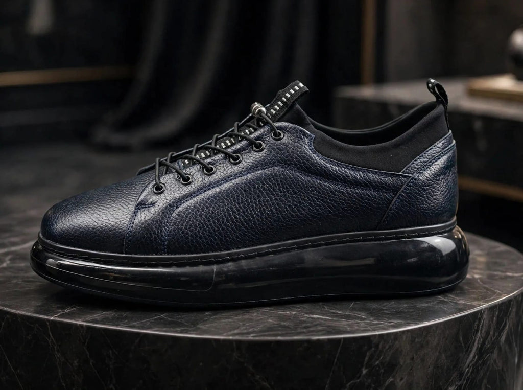 Men's Premium Pebbled Leather Casual Sneaker/ Comfort Derby