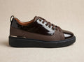 Brown Patent Platform Sneaker - Elegant Comfort