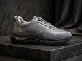 Miwano Leather Sneaker - Modern Stone Grey & Black