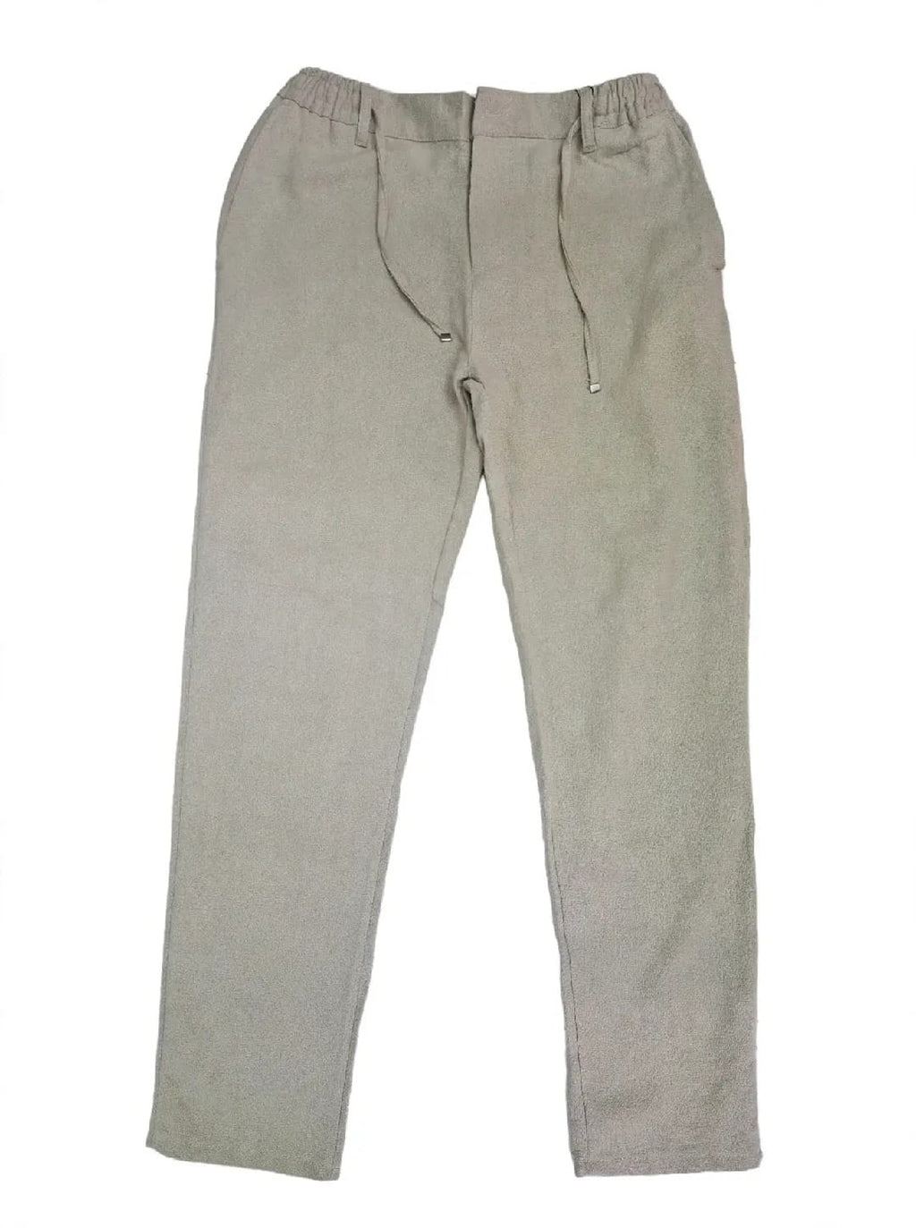 Men,s Linen-blend Drawstring slim -Beige