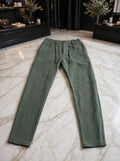 Men's Linen-blend Drawstring slim - Sage/ Olive Green