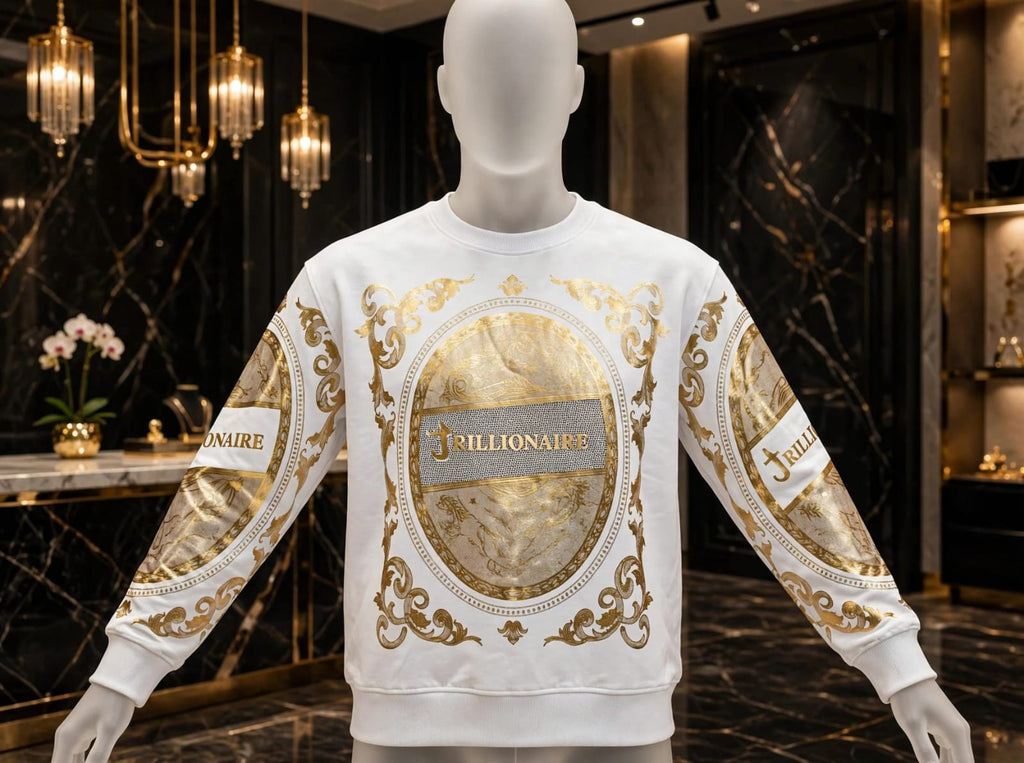 White Billionaire Baroque Crewneck Sweatshirt
