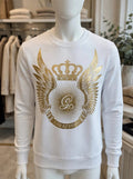 White long-sleeve sweatshirt/ Unisex fit