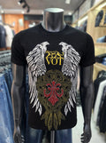 VOT Rhinestone Wings Graphic T-Shirt - Black