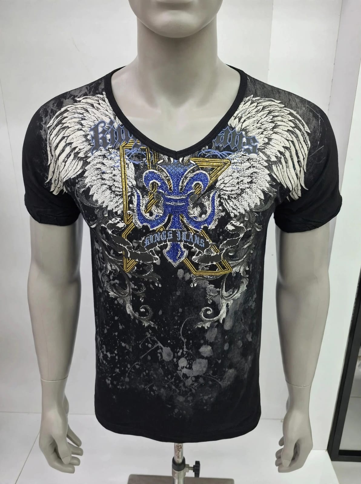 Men's V- Neck Graphic Tee - Kings Jeans Wings