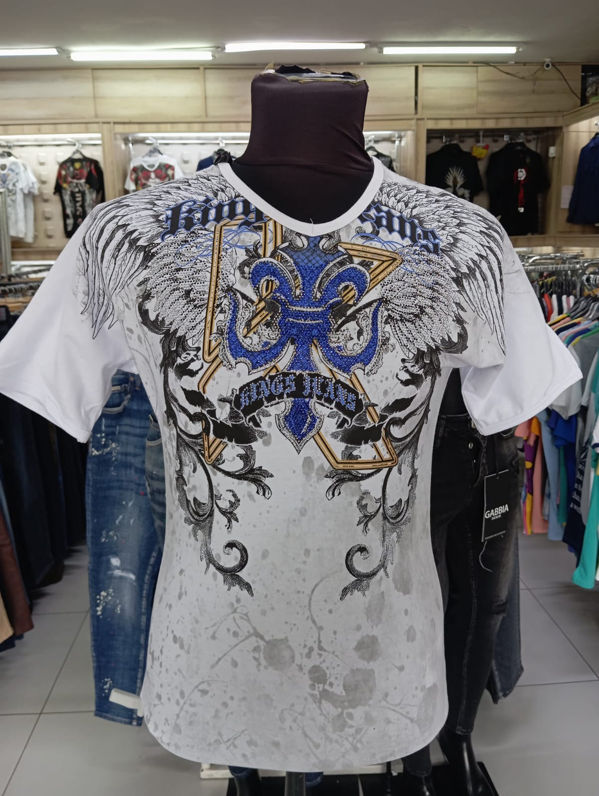 White Kings Jeans Graphic Tee - Y2K/ Affliction