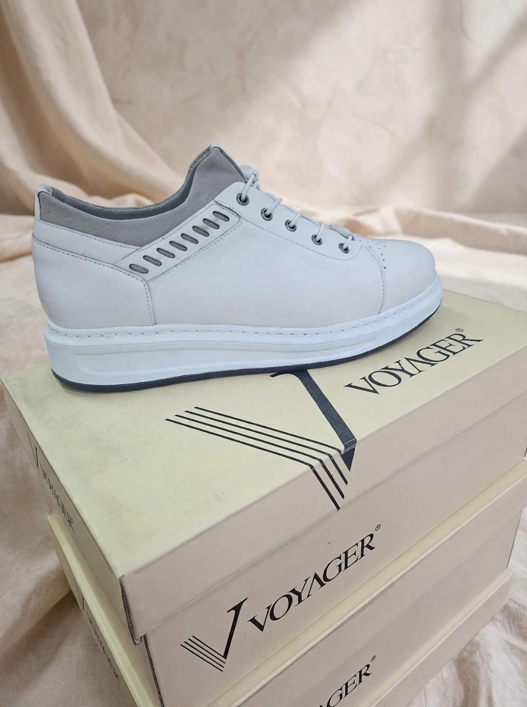 Voyager V-Classic White  Genuine Leather Comfort Sneaker