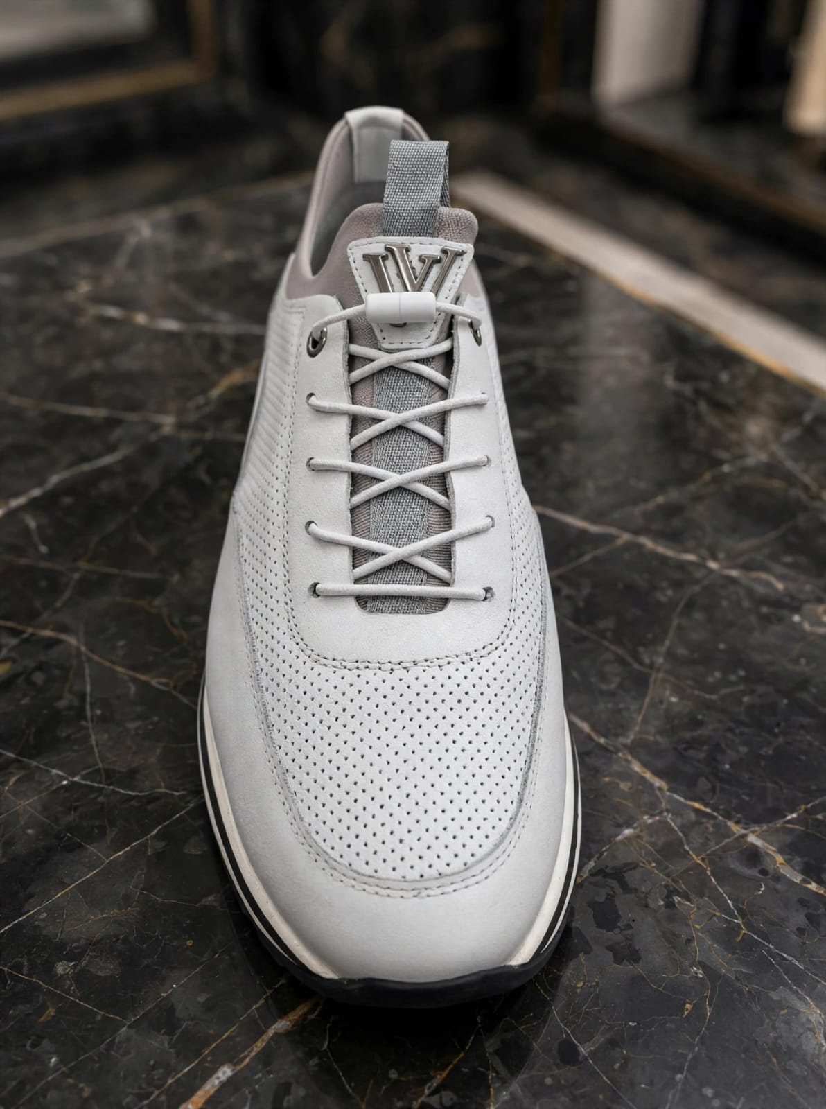 Voyager White Perforated Leather Sneaker - Premium Casual