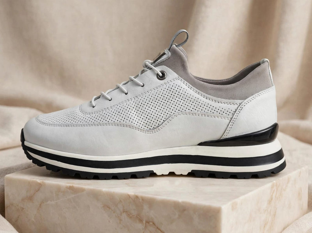 Voyager White Perforated Leather Sneaker - Premium Casual