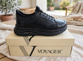 VOYAGER Black Leather Casual Sneaker