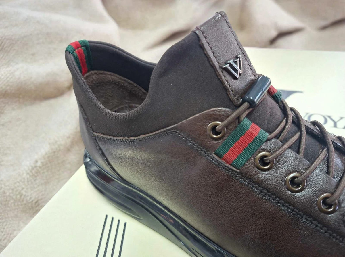 VOYAGER - Brown Casual Leather Sneaker
