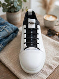 White Genuine Leather Low-Top Sneaker