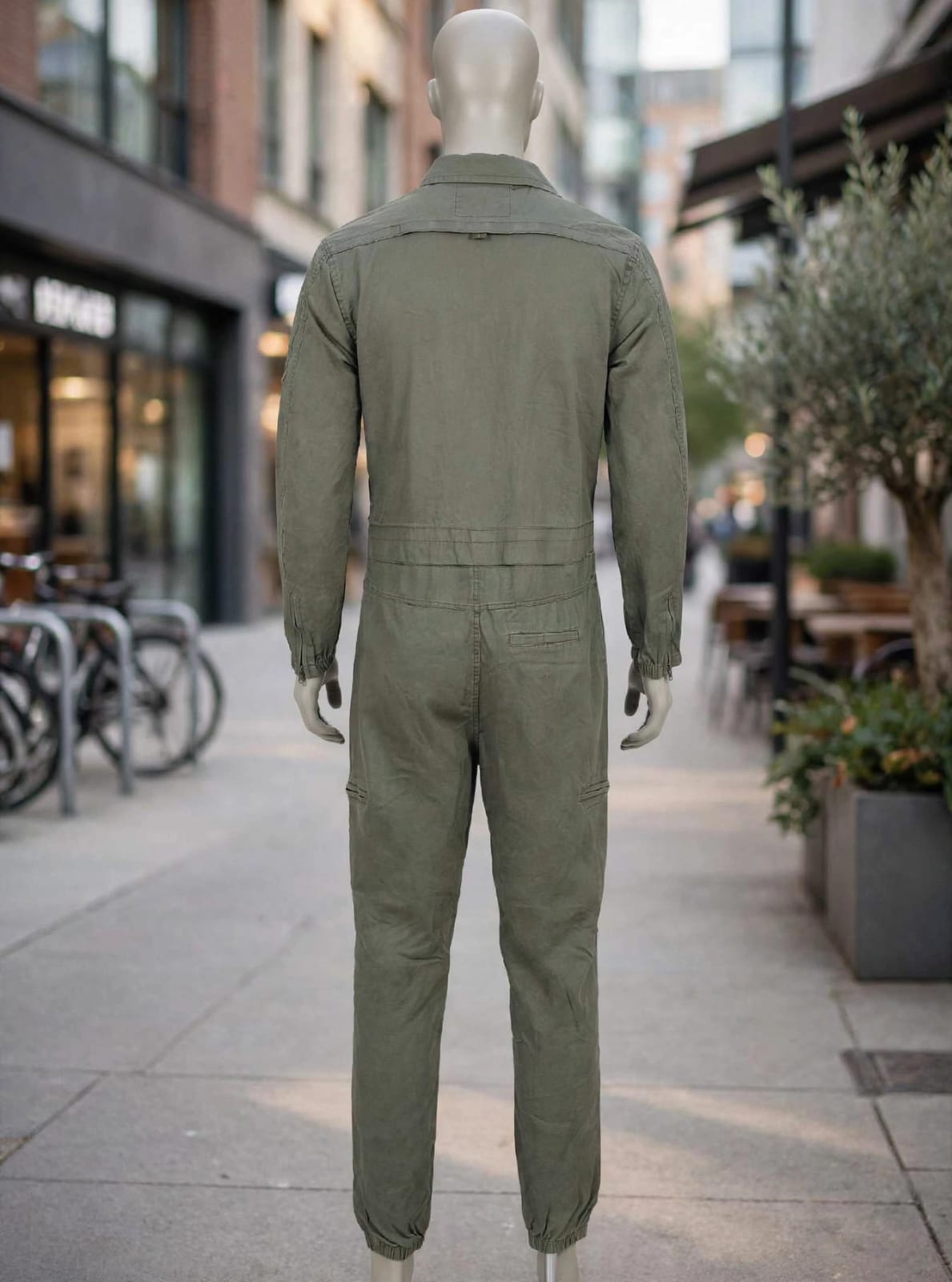 Men's Military Flight Suit Coverall Jumpsuit, Full Zip - Olive Green