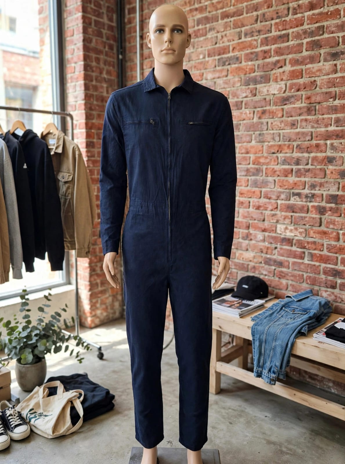 Navy Blue Utility Jumpsuit