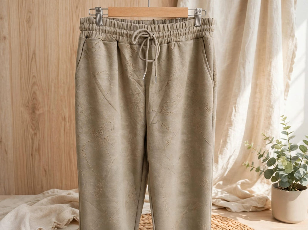 Bargello Embossed Co-ord Sweatsuit Set - Stone Taupe