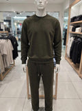 Bargello Embossed Co-ord Sweatsuit Set - Military Olive