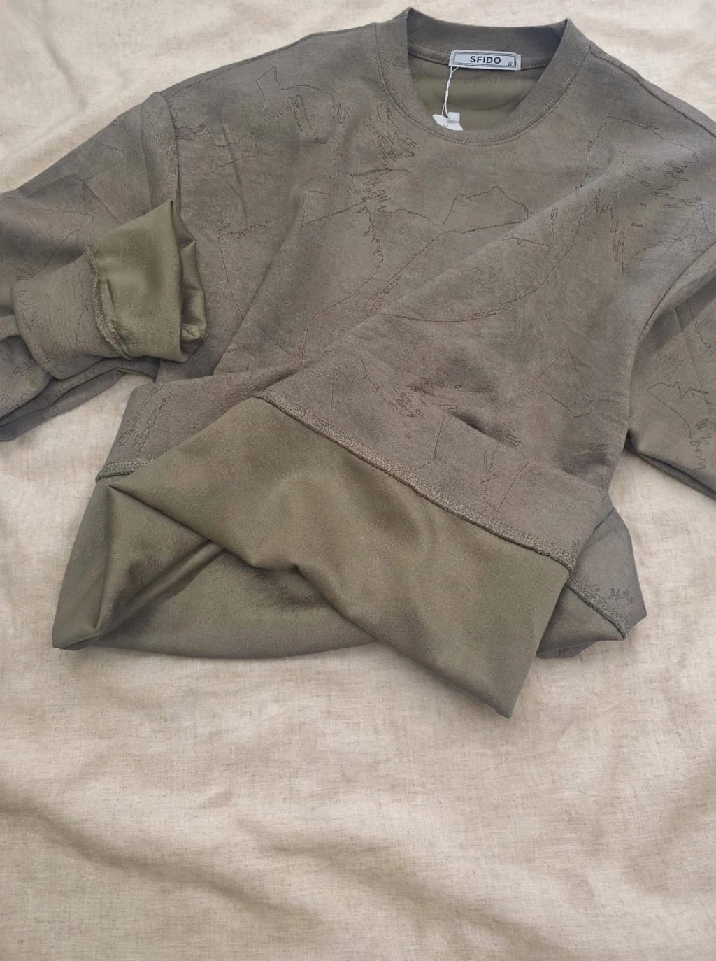 Bargello Embossed Co-ord Sweatsuit Set - Stone Taupe