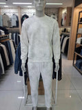 Bargello Embossed Co-ord Sweatsuit Set -  Marble Wash Off White
