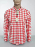 PALMEN Premium Gingham Check Shirt - Coral Red & White