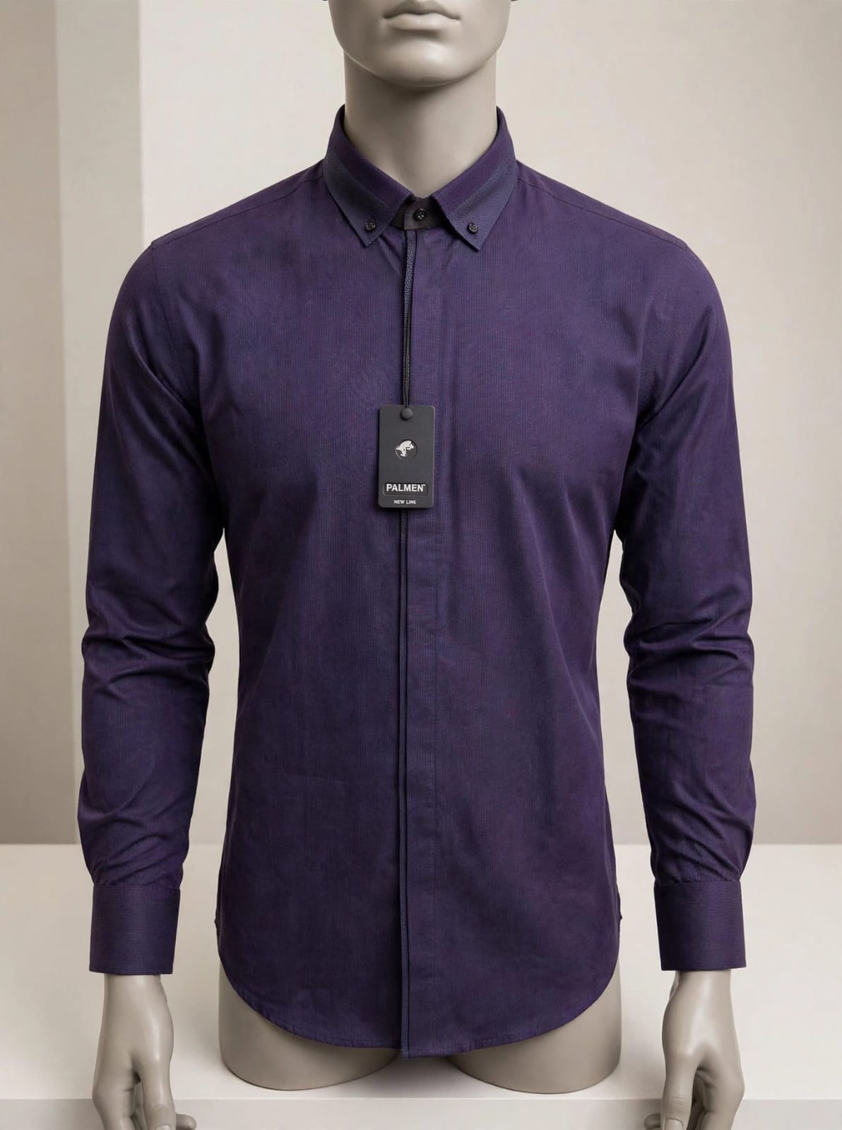 PALMEN Premium Slim Fit Dress Shirt - Deep Plum