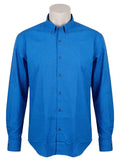 PALMEN Premium Slim Fit Dress Shirt - Cobalt Blue Micro Micro Check