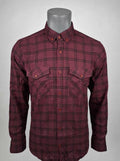 PALMEN Premium Slim Fit Dress Shirt - Burgandy Plaid