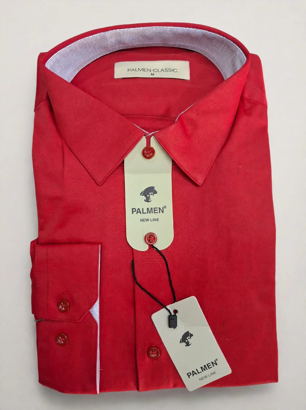 PALMEN Premium Slim Fit Dress Shirt - Red