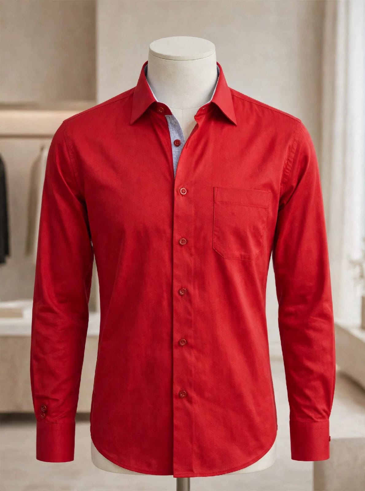 PALMEN Premium Slim Fit Dress Shirt - Red