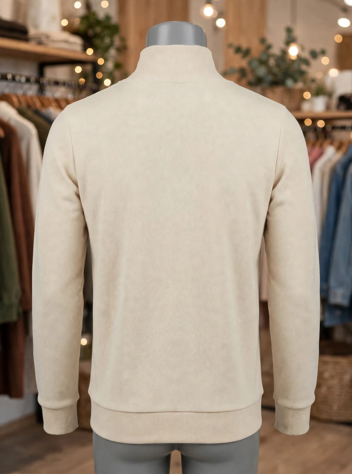 Essential Quarter-Zip Mock Neck Sweater - Oat