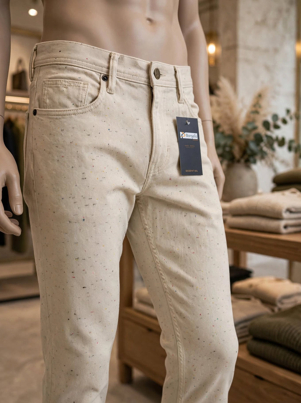 Bargello Specked Jean - Off- White