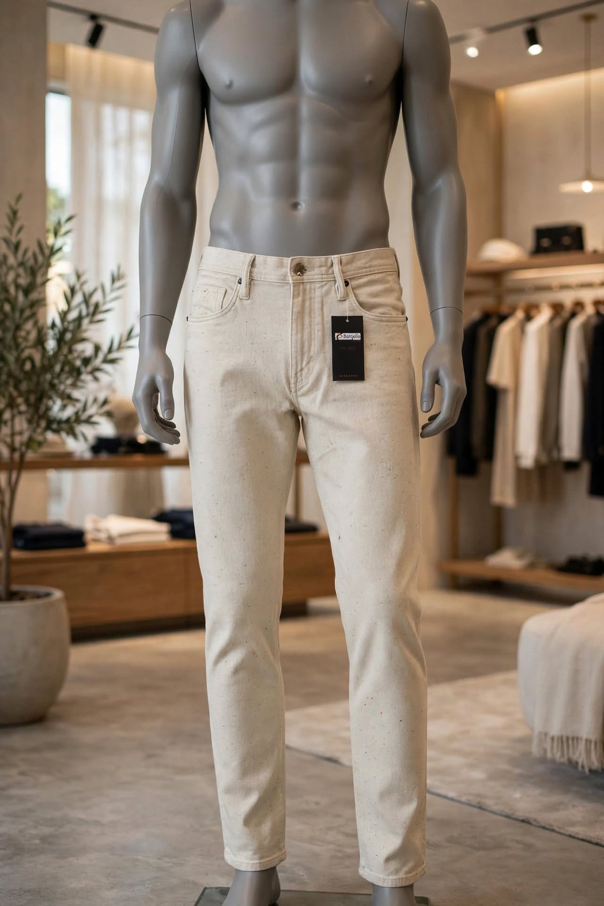 Bargello Specked Jean - Off- White