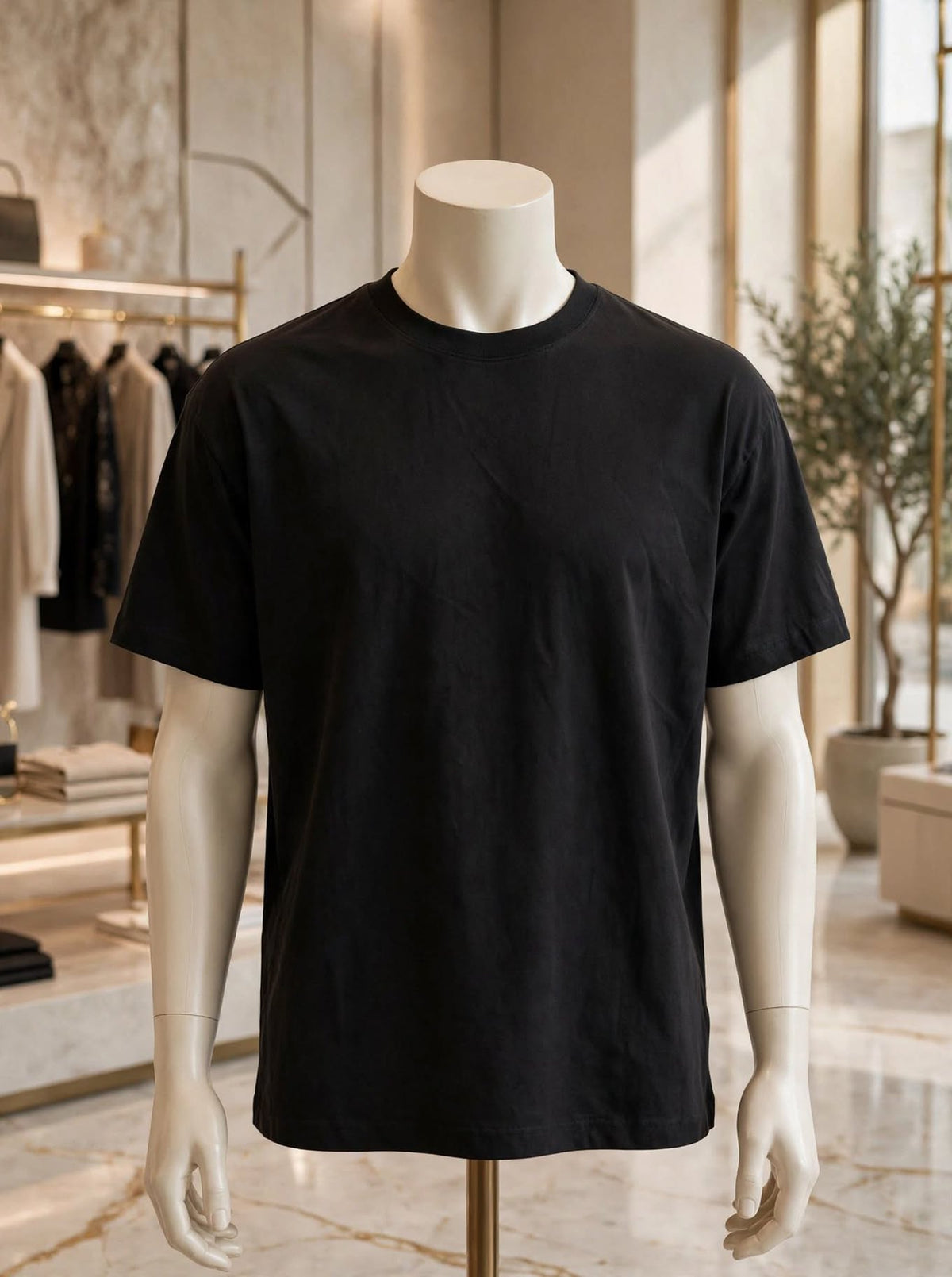 Men's Oversized T-shirt - Plain Black