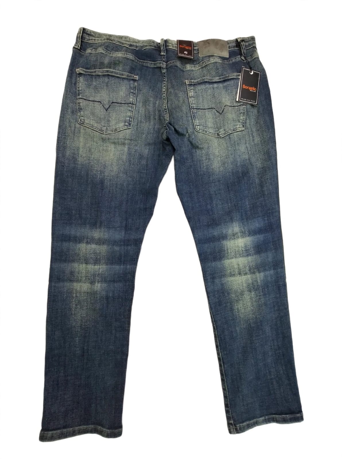 Bargello Men's Artistic Distressed Jeans - Dark Vintage Wash