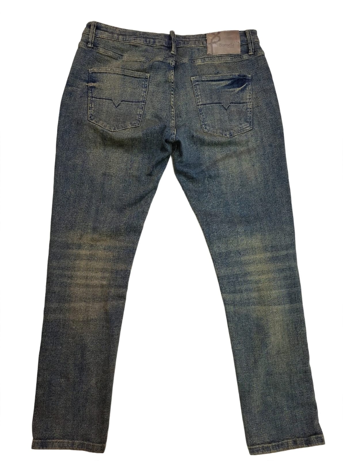 Bargello Men's Vintage Wash Ripped Jeans- Paint Splatter details