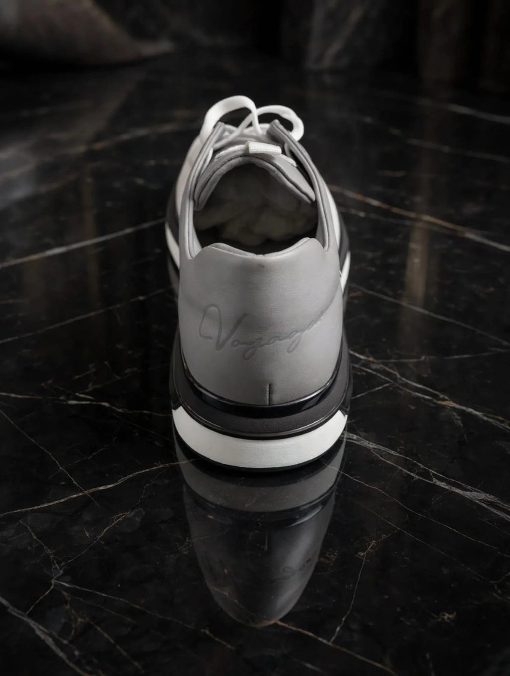 Voyager Luxe Triangle Sneaker - White/ Slate Grey