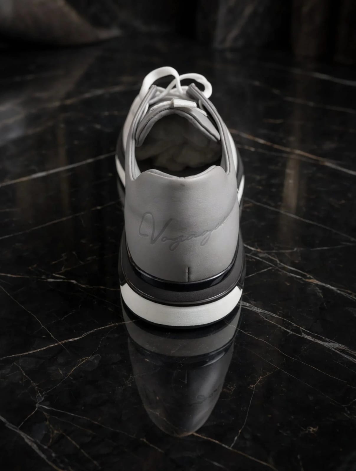 Voyager Luxe Triangle Sneaker - White/ Slate Grey