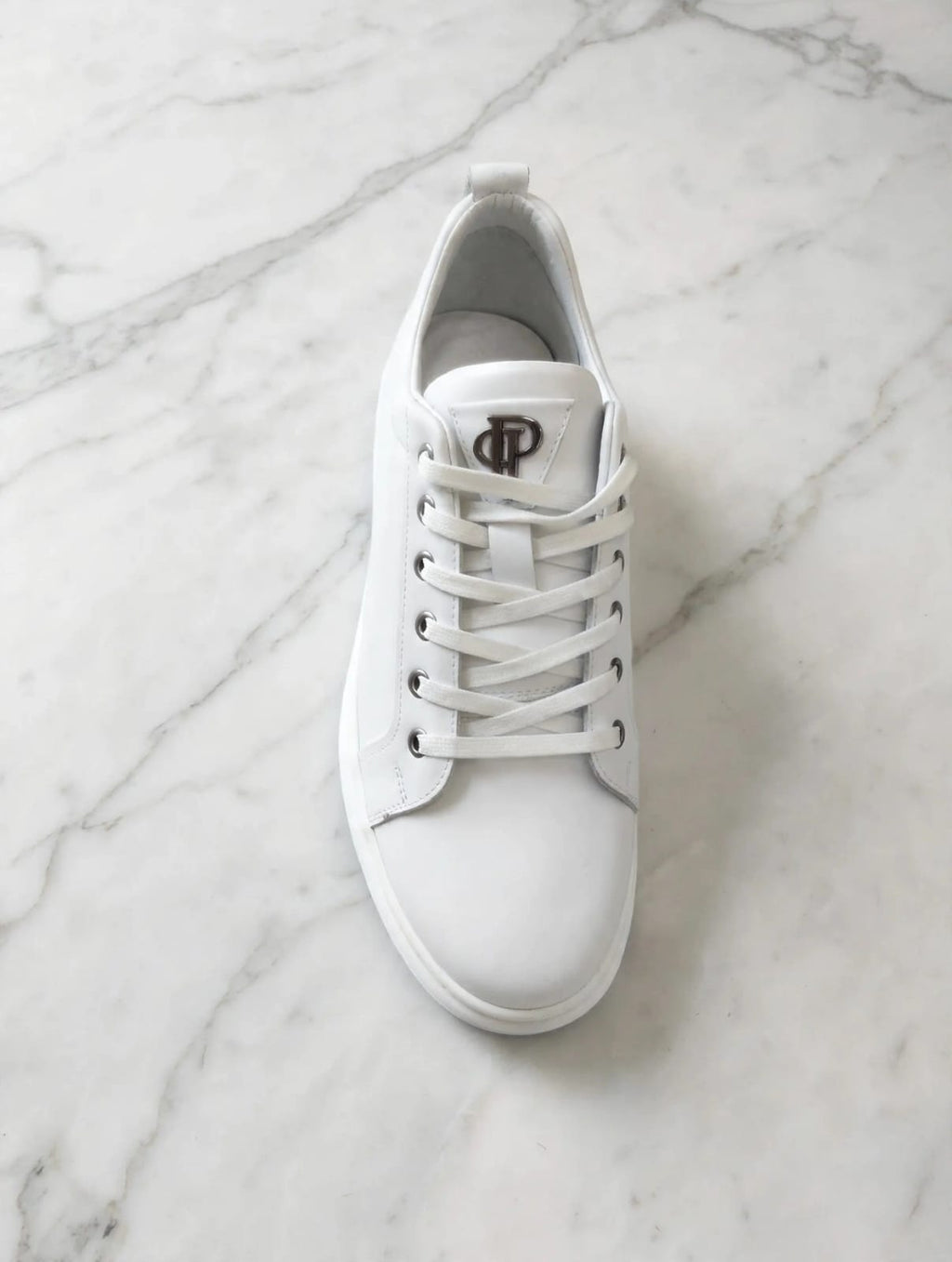 Voyager Luxe- Minimalist White Leather Sneaker