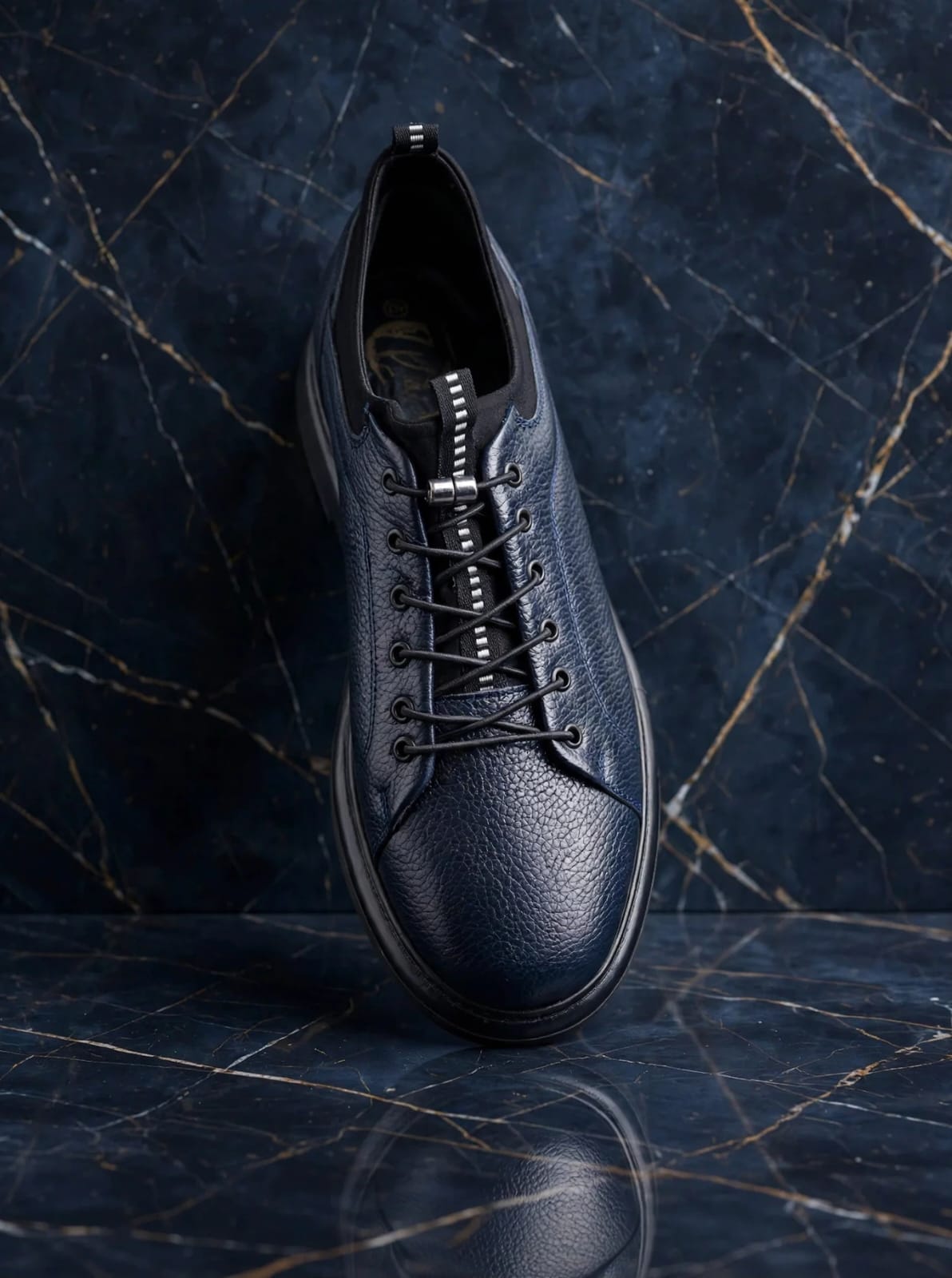 Men's Premium Pebbled Leather Casual Sneaker/ Comfort Derby
