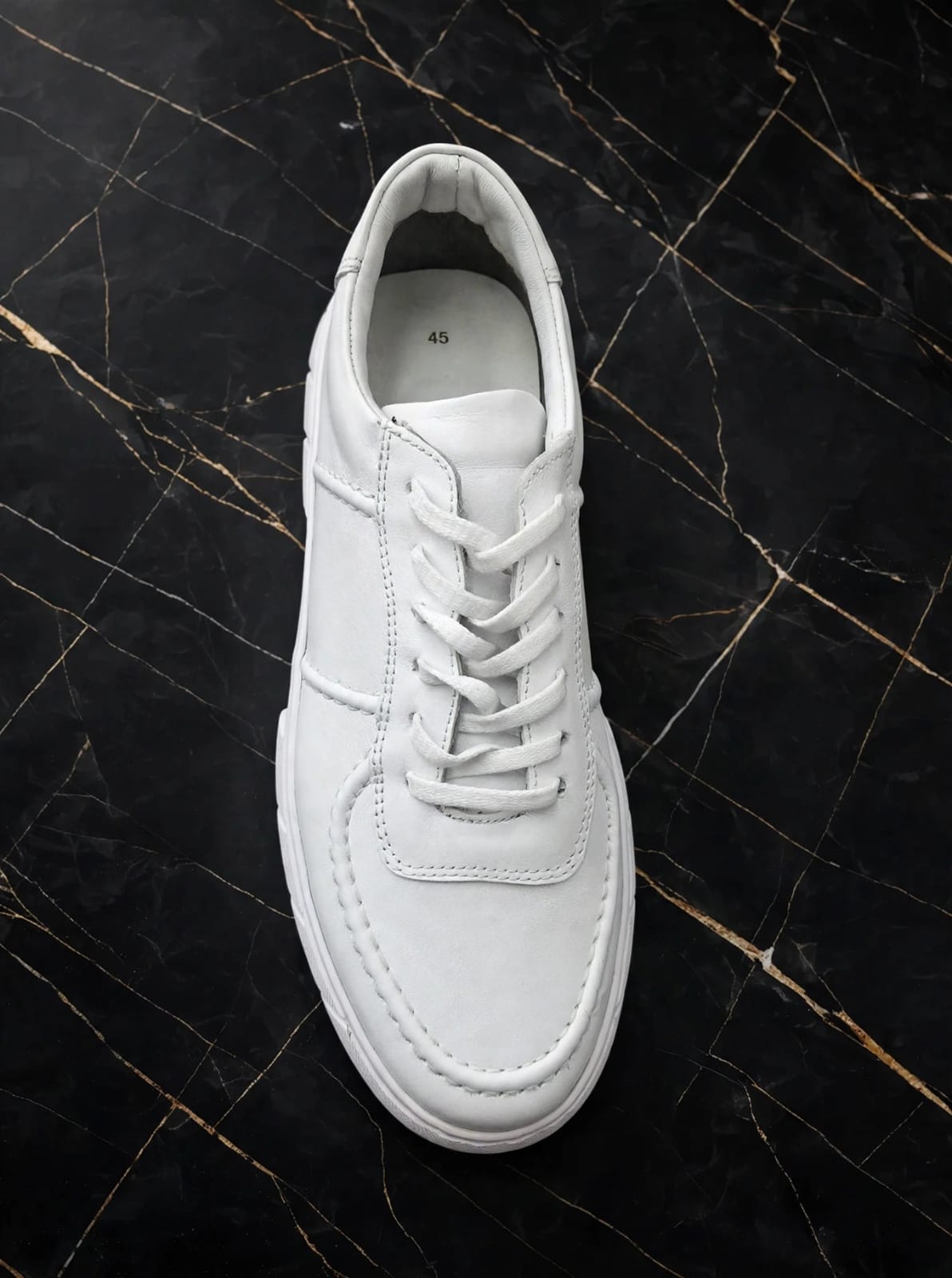 Lamazzi Genuine Leather Casual Sneaker- White