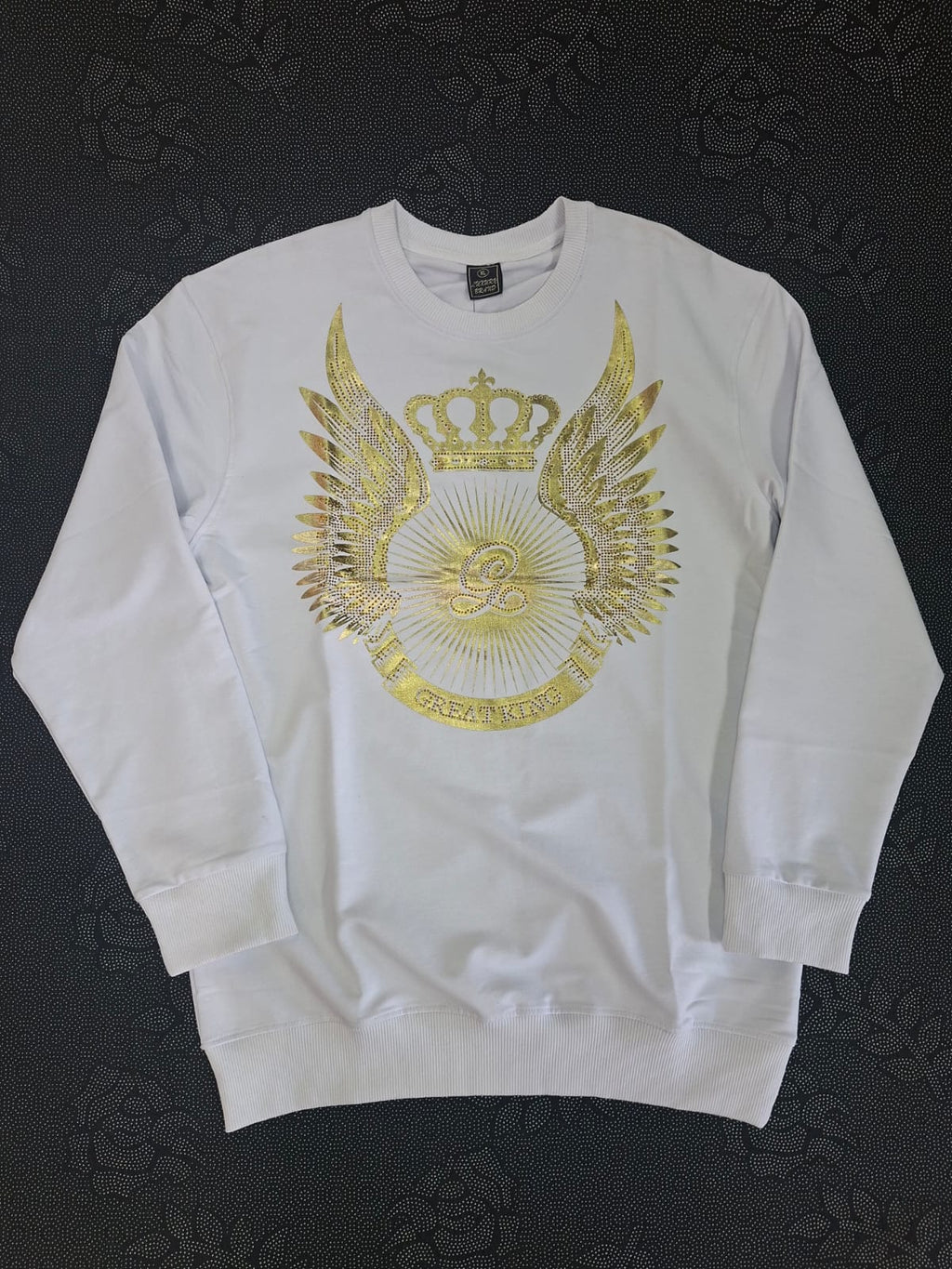 White long-sleeve sweatshirt/ Unisex fit