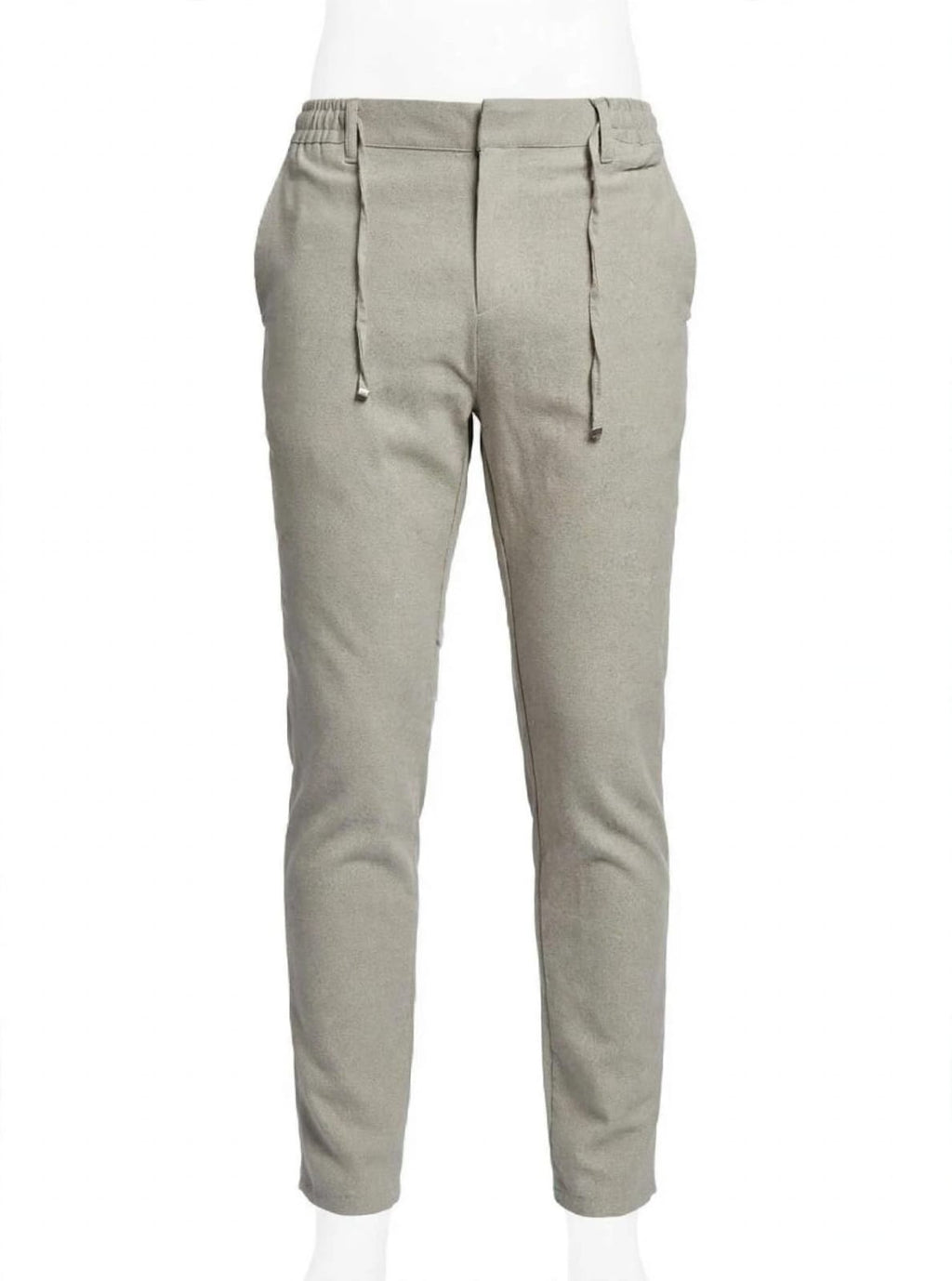 Men,s Linen-blend Drawstring slim -Beige